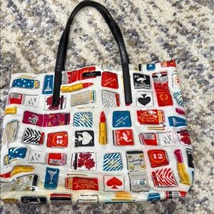 Kate Spade - Black and Red Eclectic Tote Bag with Durable Handles authentic